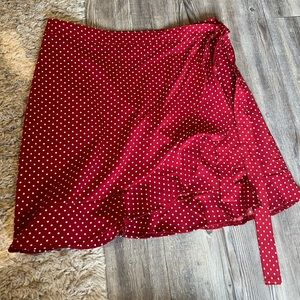 Nasty Gal Red Wrap Skirt Size 8
